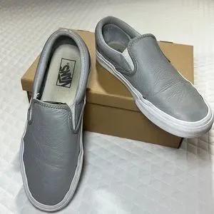 Vans | Shoes | Vans Off The Wall Gray Genuine Leather Skater 
